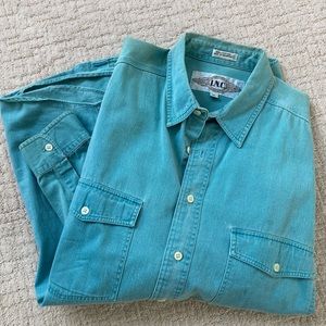 INC Cotton Button Down 2 Pocket Shirt Size XL
